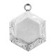 Metal Medaillon pendant hexagon 24x17mm Antique silver